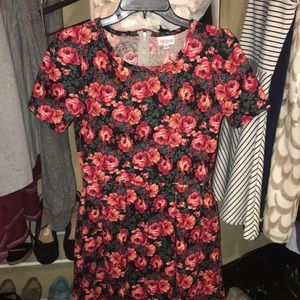 lularoe flower print fit and flare dress
